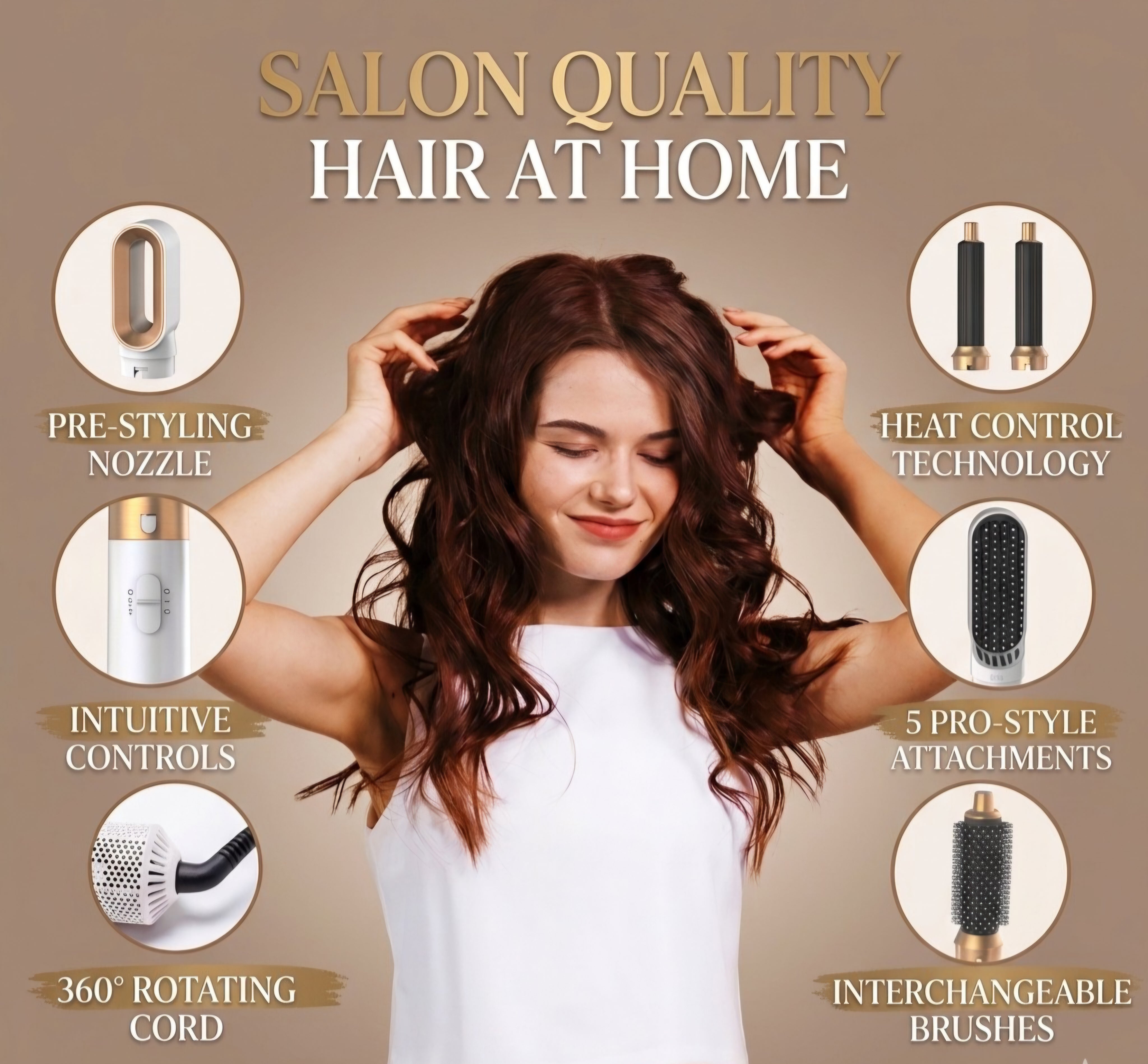 Ava Air PRO – 5-in-1 Hair Dryer Brush & Multistyler