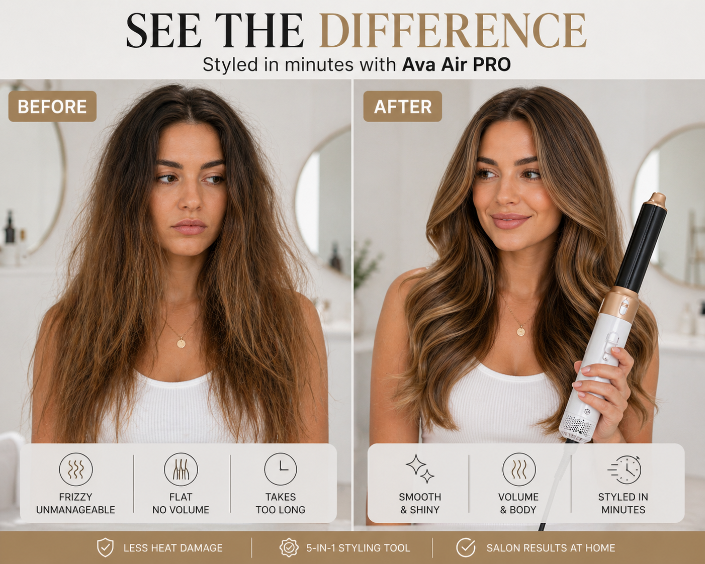 Ava Air PRO – 5-in-1 Hair Dryer Brush & Multistyler